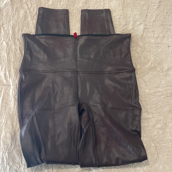 Wine colored Faux leather spanx - Picture 3 of 5